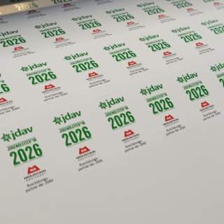 Druckbogen mit mehreren Jugendleiter*innenmarken mit der Aufschrift 