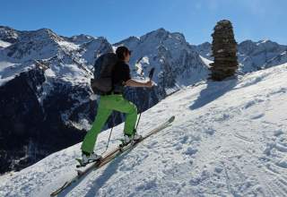 Tourengeher auf dem Weg zur Lamsenspitze.