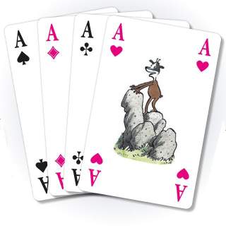 Asse im Kartenspiel mit Gämschen