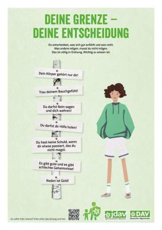Ein Plakat zum Thema Deine Grenze - Deine Entscheidung